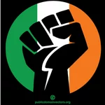 Irská vlajka se zaťatou pěstí