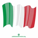 Mengibarkan bendera Italia