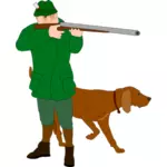 Pemburu dengan aroma hound vektor klip seni