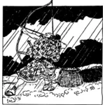 Japonský archer vektorové ilustrace
