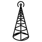 Radio Sendeantenne mit runder Basis Vektor-illustration