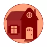 הבית האדום בתמונה וקטורית