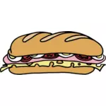 Sandwich largo en color de dibujo vectorial