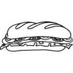 Ilustraţie vectorială lung sandwich