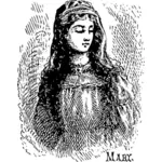 Saint Mary portrét vektorové ilustrace