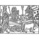 Image vectorielle de scène agricole médiévale