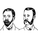 Ilustracja wektorowa dwóch brodatych człowieka