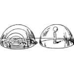 Imagem vetorial de homem sob vidro bolha