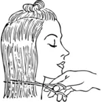 Vector ilustrare de fată obtinerea o tunsoare