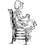 Bir sandalyede oturan kız