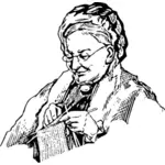 Вязание бабушка векторное изображение