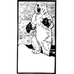Clipart d'ours polaire avec mitaines