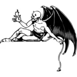 Ilustracja wektorowa leżącej diabła