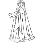 Векторное изображение леди в свадебном платье