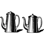 矢量图的两个茶壶