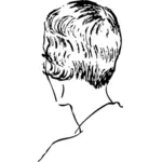 50 年代の後方ベクトル グラフィックからの短い髪を持つ女性