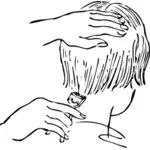 Vetor desenho de pescoço de barbear de cabeleireiro