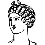 Antike griechische kurze Frisur-Vektor-Bild