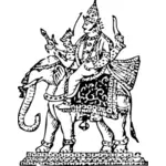 Ilustraţie vectorială Indra rege al cerului