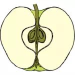 Imagem vetorial de maçã cortada ao meio