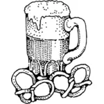 Vektor-Bild von Bier und Brezeln