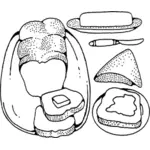 Chléb a máslo vektorové kreslení