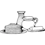 Frukost vith pannkakor vektor illustration