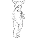 Bunny oblek přední vektorový obrázek
