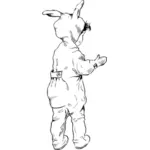 Bunny oblek zpět vektorový obrázek