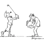 Ilustracja wektorowa golfistów pozowanie