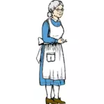 Vektör yaşlı kadın çizimi