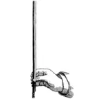 Grafika wektorowa z ręki trzymającej skrzypce łuk