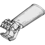 Vector Illustrasjon av mekanisk hånd 3D-visning