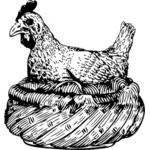 Vektorikuva kanasta korissa