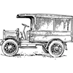 古い中型トラック ベクトル描画