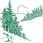 Pines mountain vektör görüntü