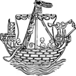 Historické lodi od 1284 AD vektorový obrázek