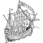 मध्य 15 वीं सदी वेक्टर छवि से ऐतिहासिक जहाज