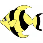 黄色和黑色的条纹的鱼矢量绘图