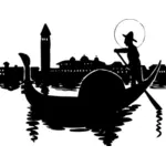 גרפיקה וקטורית gondolier ונציה