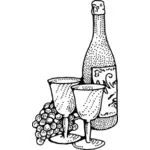 Grafică vectorială de vin şi cupe
