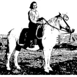 वेक्टर cowgirl सवारी का चित्रण