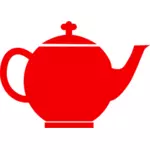 צללית אדומה וקטור אוסף של תה