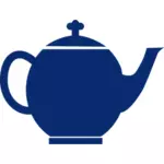 Modrá silueta vektorový obrázek čajové konvice