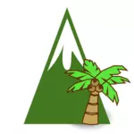 山と椰子の木