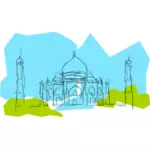 Taj Mahal turista attrazione vettoriale disegno