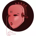 गुलाबी रोबोट चेहरा