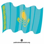 Fluturând steagul Kazahstanului