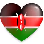 Gambar vektor Kenya bendera hati