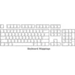 Векторное изображение полный PC клавиатуры шаблона для определения сопоставлений клавиш